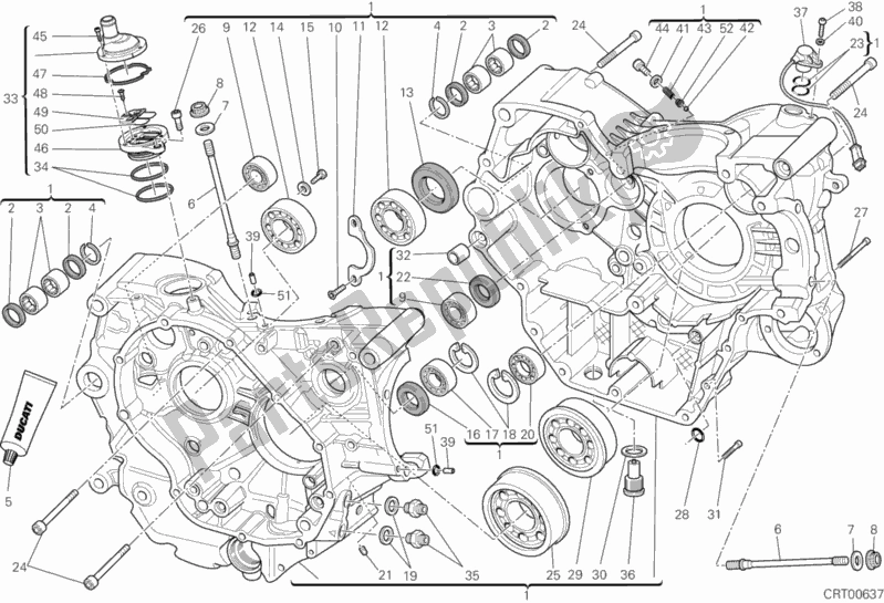 Alle onderdelen voor de Carter van de Ducati Monster 796 ABS S2R Thailand 2015